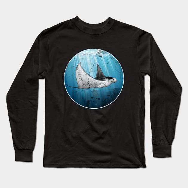 Manta Ray Long Sleeve T-Shirt by NicGrayTees